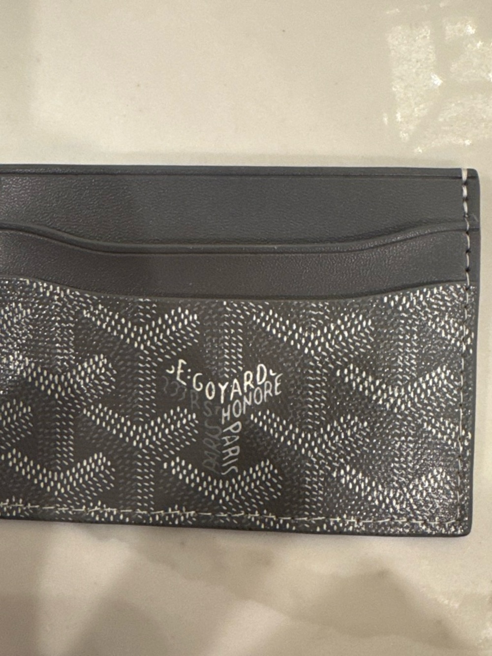 Goyard Black & White Card Holder with E. Goyard St. Honore Paris Motif